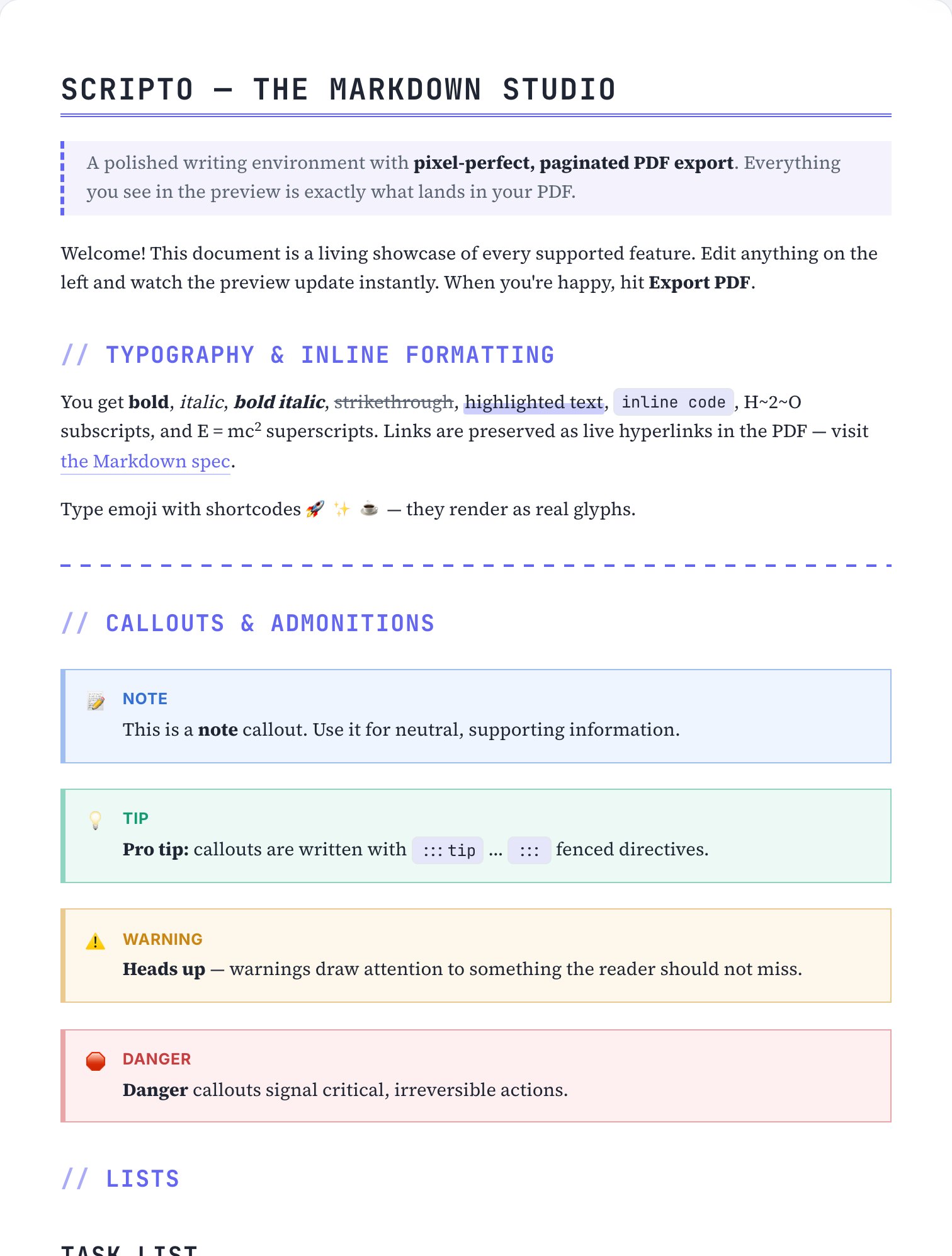 Blueprint skin — real page render