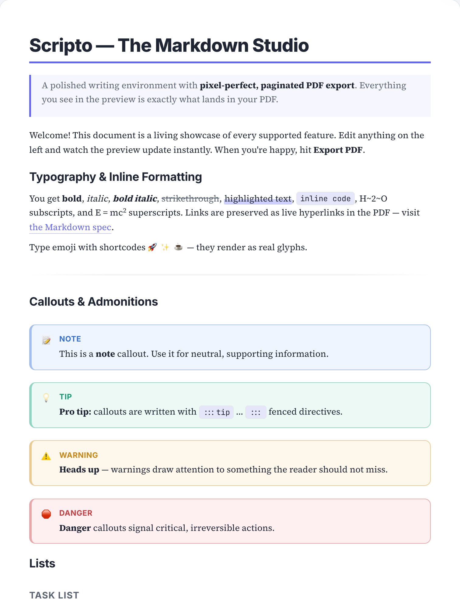 Memo skin — real page render