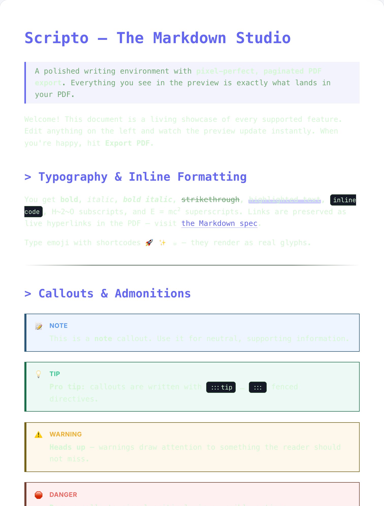 Terminal skin — real page render
