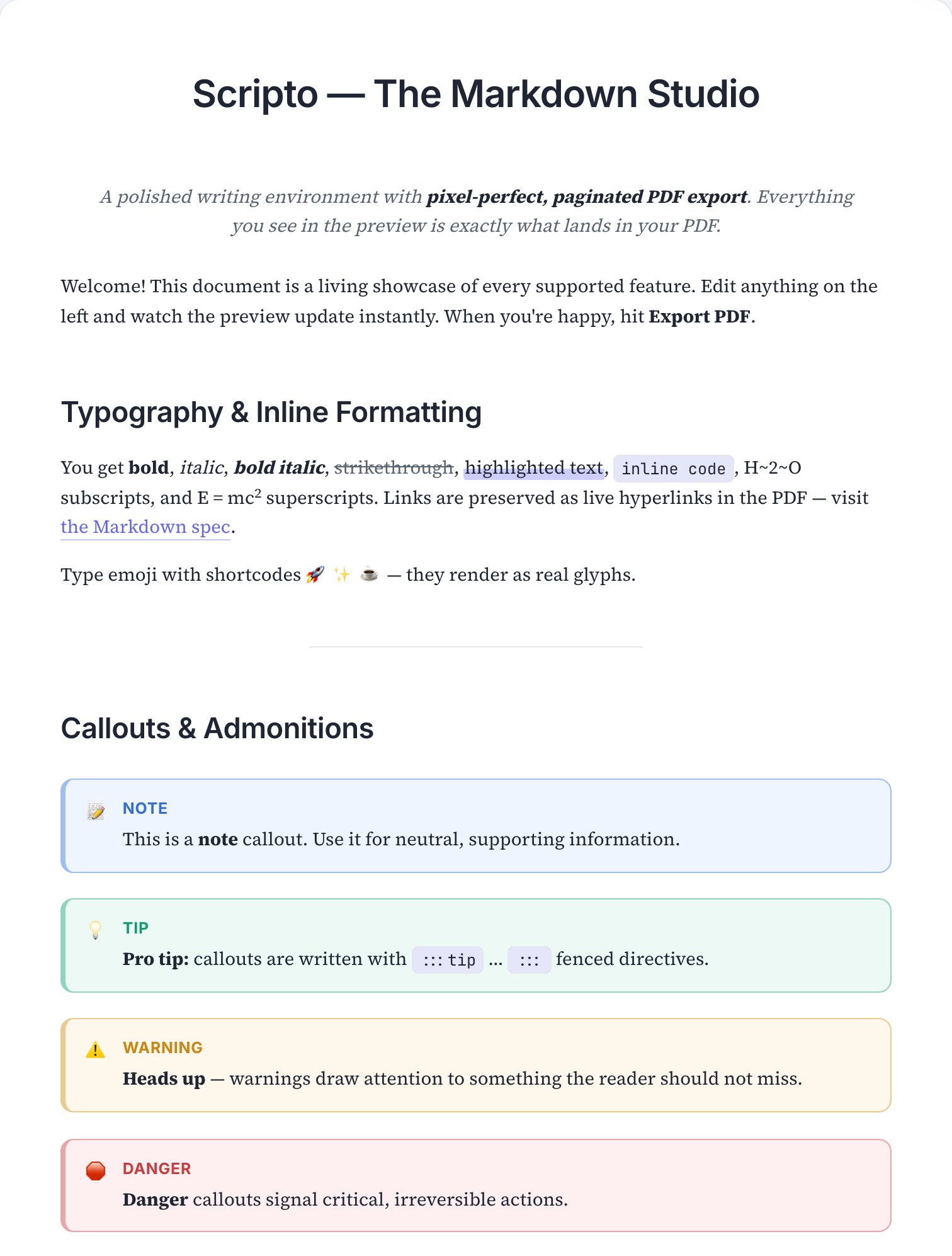 Zen skin — real page render